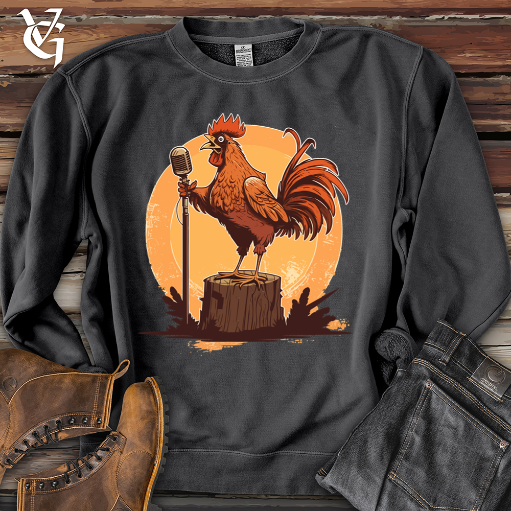 Viking Goods Chicken Rockstar Midweight Crewneck Pigment Black / L