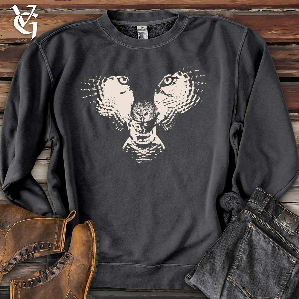 Viking Goods Flying Wolf Pigment-Dyed Crewneck Pigment Black / L