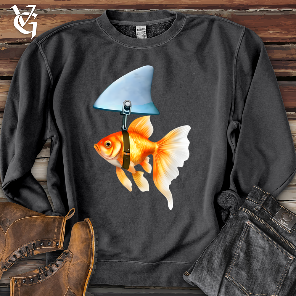 Viking Goods Goldfish Shark Fin Banjo Bison Pigment-Dyed Crewneck Pigment Black / L