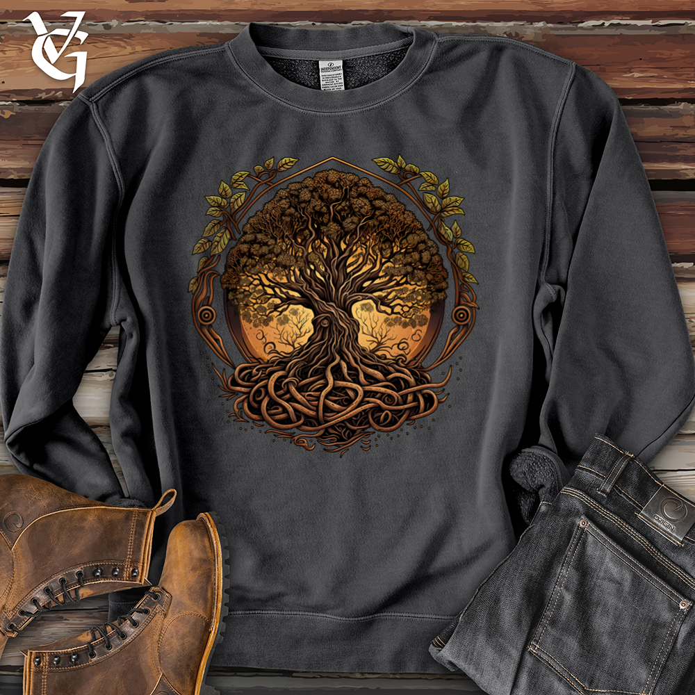 Viking Goods Illuminated Tree Pigment-Dyed Crewneck Pigment Black / L