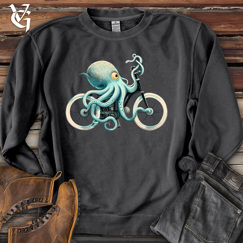 Viking Goods Octobike Banjo Bison Pigment-Dyed Crewneck Pigment Black / L