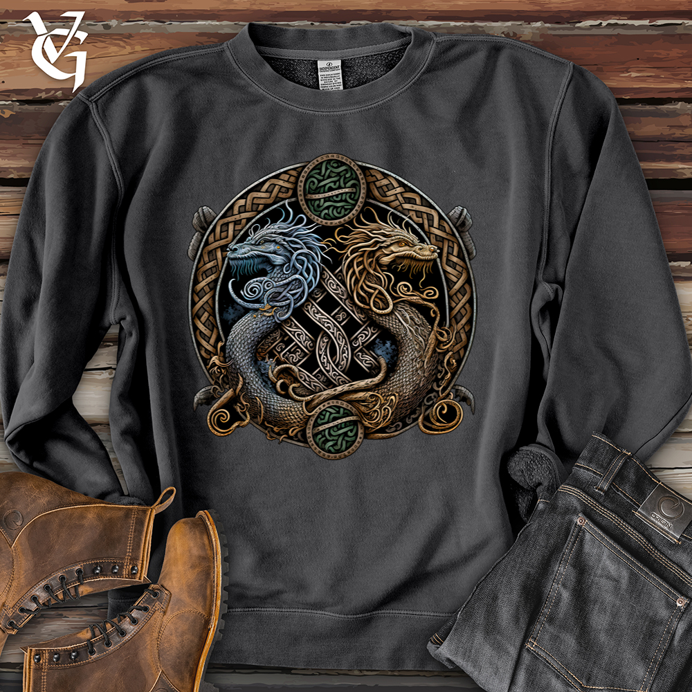 Viking Goods Two Dragons Pigment-Dyed Crewneck Pigment Black / L