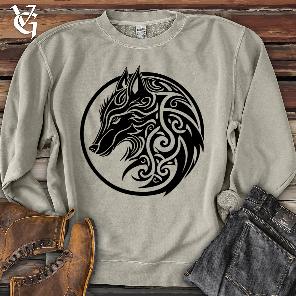 Viking Goods Celtic Wolf Pigment-Dyed Crewneck Pigment Cement / L