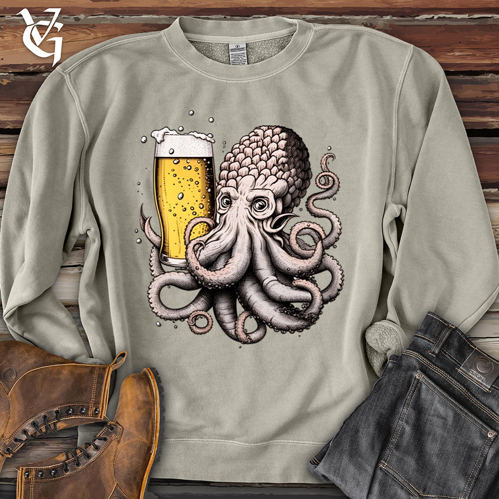 Viking Goods Hoptopus Pigment-Dyed Crewneck Pigment Cement / L