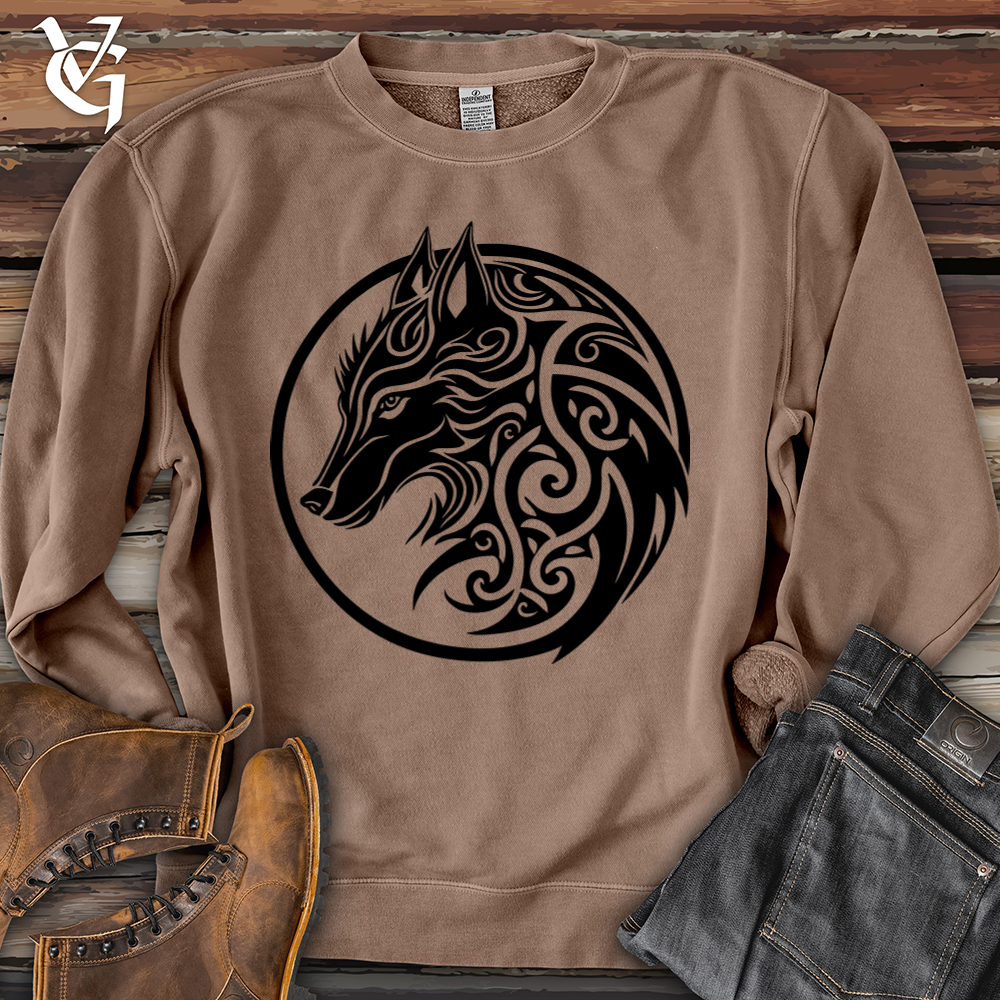 Viking Goods Celtic Wolf Pigment-Dyed Crewneck Pigment Clay / L