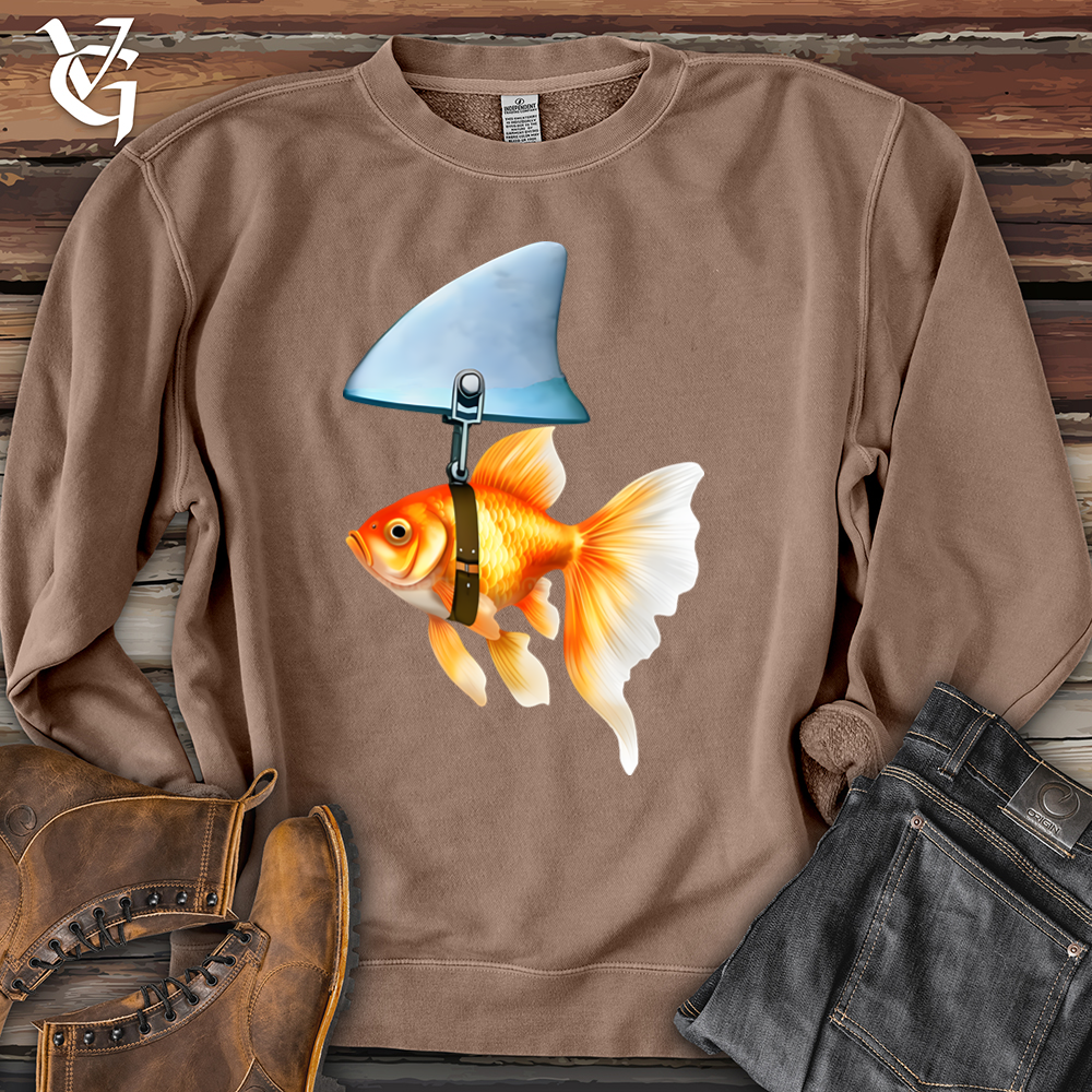 Viking Goods Goldfish Shark Fin Banjo Bison Pigment-Dyed Crewneck Pigment Clay / L