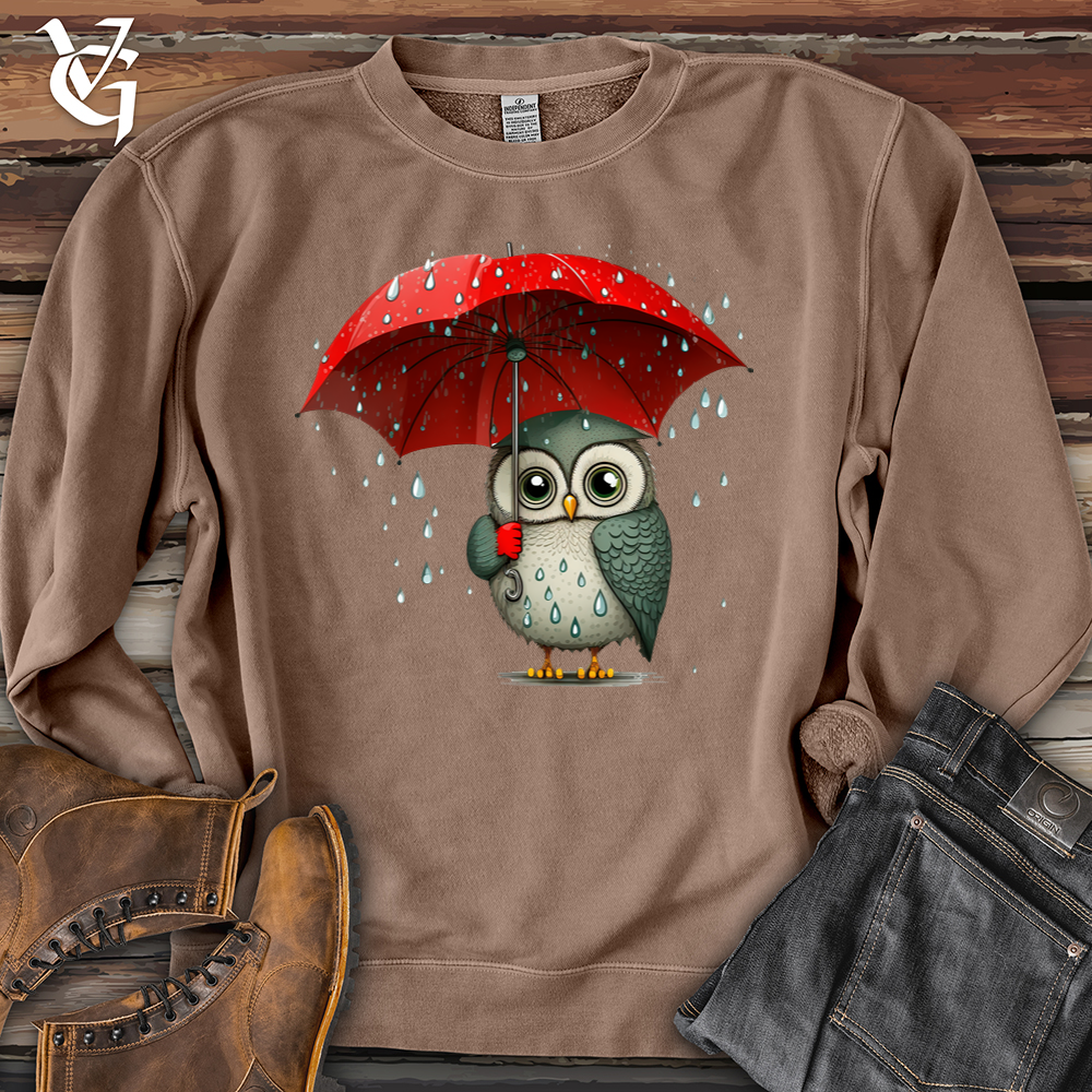 Viking Goods Owl In The Rain Pigment-Dyed Crewneck Pigment Clay / L