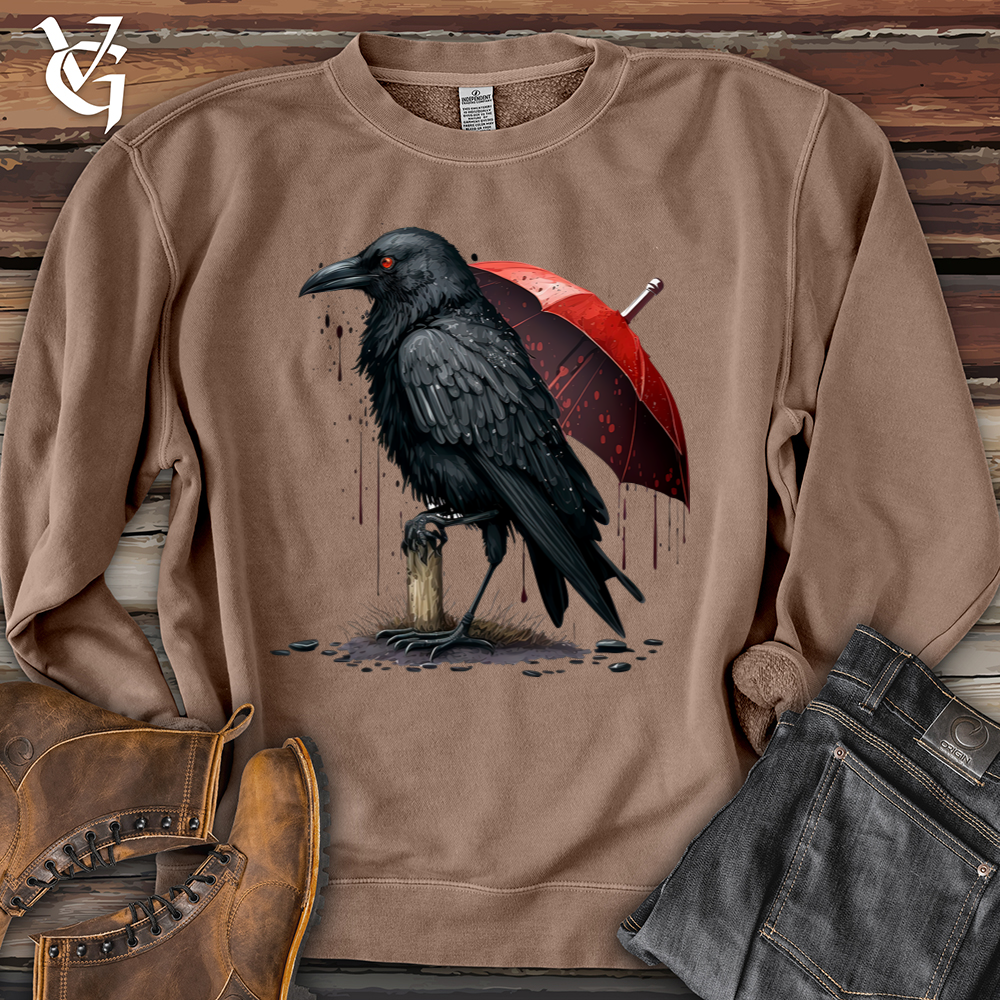 Viking Goods Raven In The Rain Pigment-Dyed Crewneck Pigment Clay / L