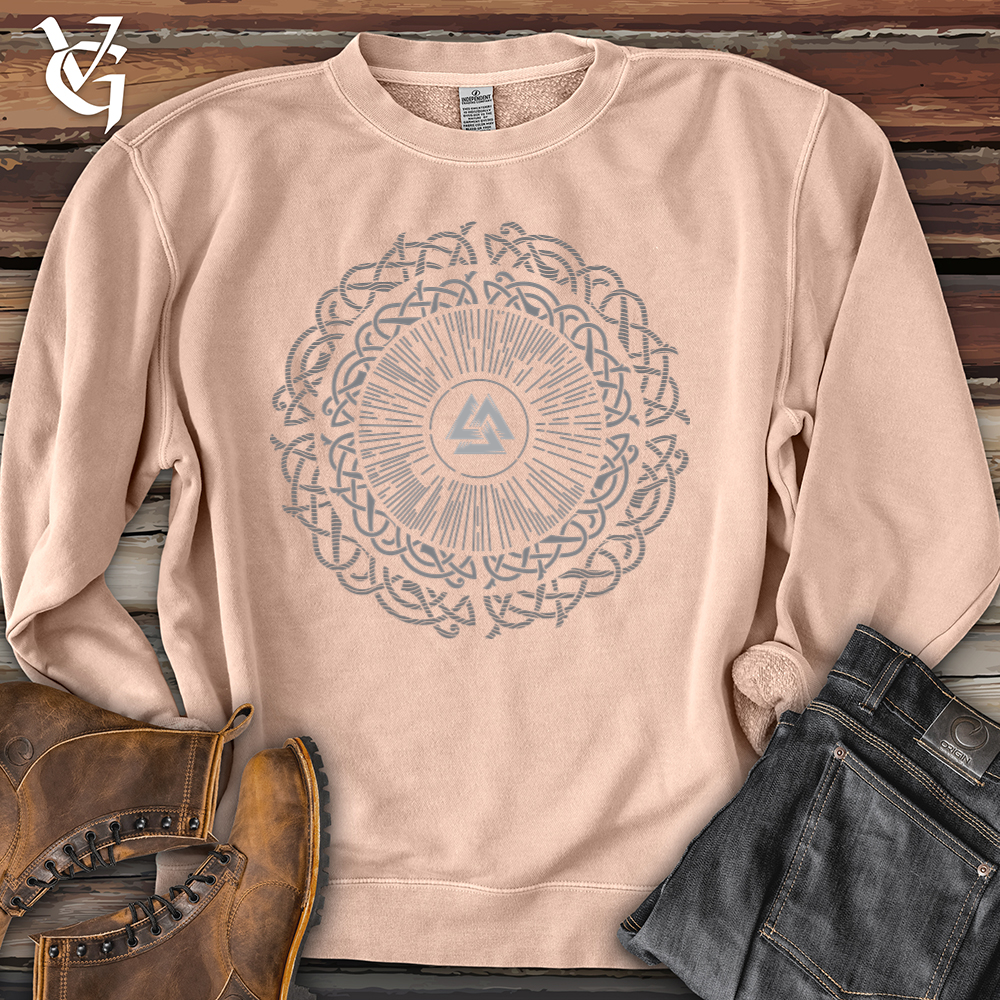 Viking Goods Ancient Round Celtic Pigment-Dyed Crewneck Pigment Dusty Pink / L