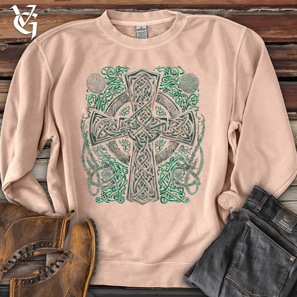 Viking Goods Celtic Crosses Pigment-Dyed Crewneck Pigment Dusty Pink / L