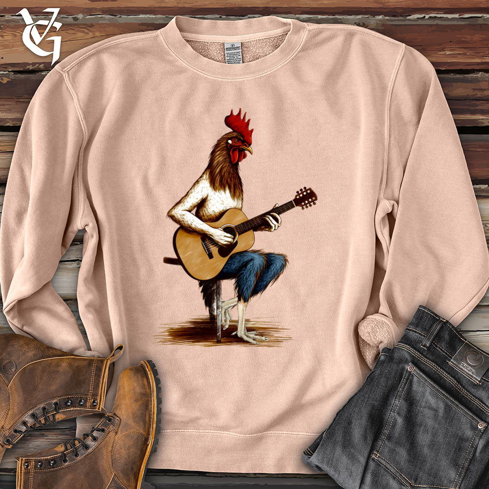 Viking Goods Chicken Guitarist Banjo Bison Pigment-Dyed Crewneck Pigment Dusty Pink / L