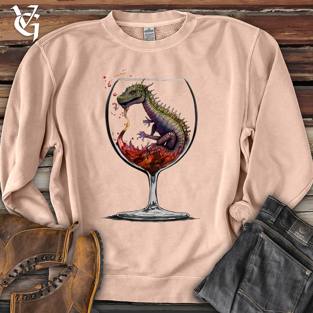 Viking Goods Dragons Drink Pigment-Dyed Crewneck Pigment Dusty Pink / L