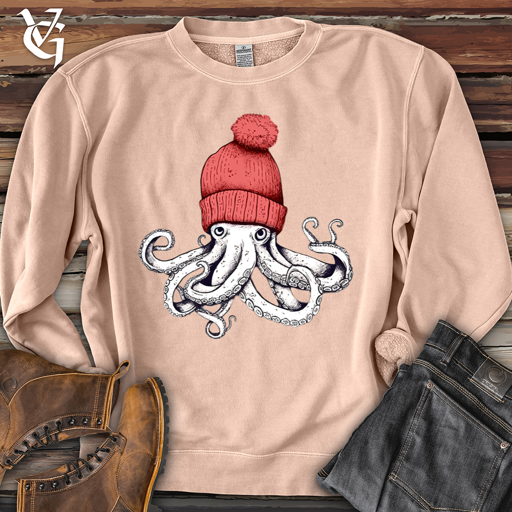 Viking Goods Octopus Chillin Banjo Bison Pigment-Dyed Crewneck Pigment Dusty Pink / L