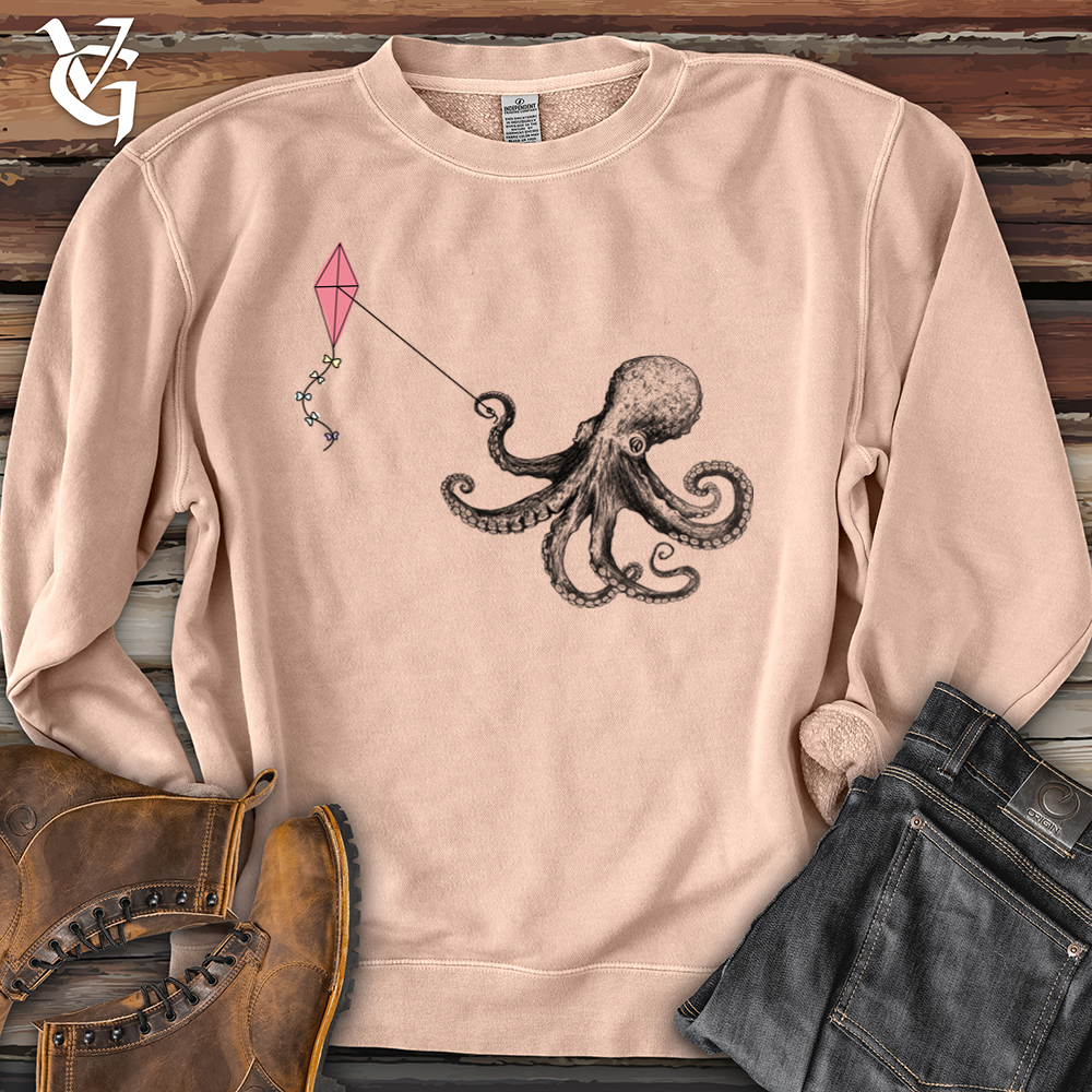 Viking Goods Octopus Flying Kyte Banjo Bison Pigment-Dyed Crewneck Pigment Dusty Pink / L