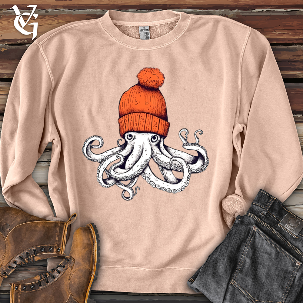 Viking Goods Octopus Orange Beanie Banjo Bison Pigment-Dyed Crewneck Pigment Dusty Pink / L
