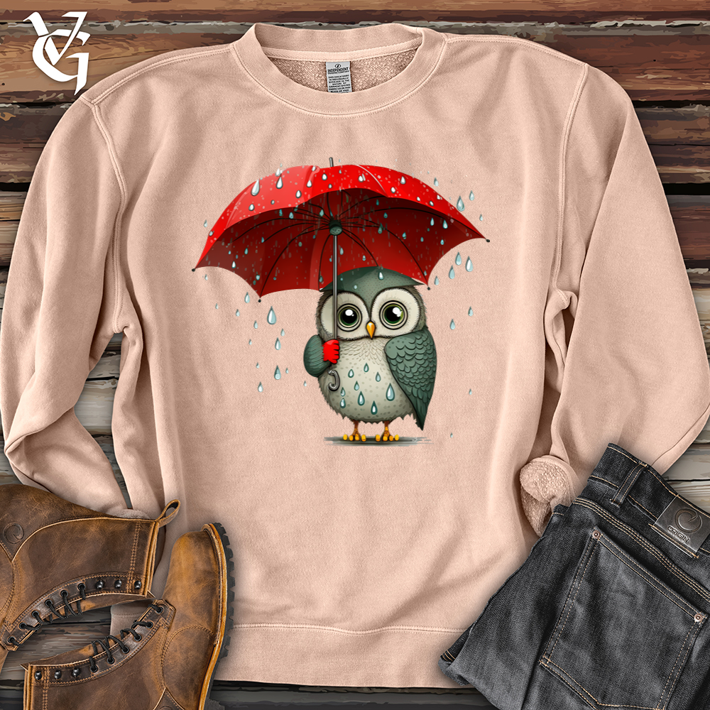 Viking Goods Owl In The Rain Pigment-Dyed Crewneck Pigment Dusty Pink / L