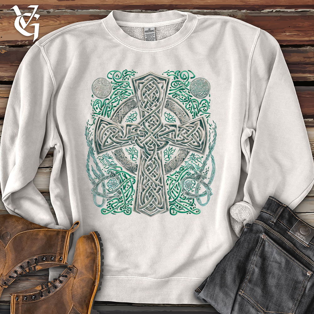 Viking Goods Celtic Crosses Pigment-Dyed Crewneck Pigment Ivory / L