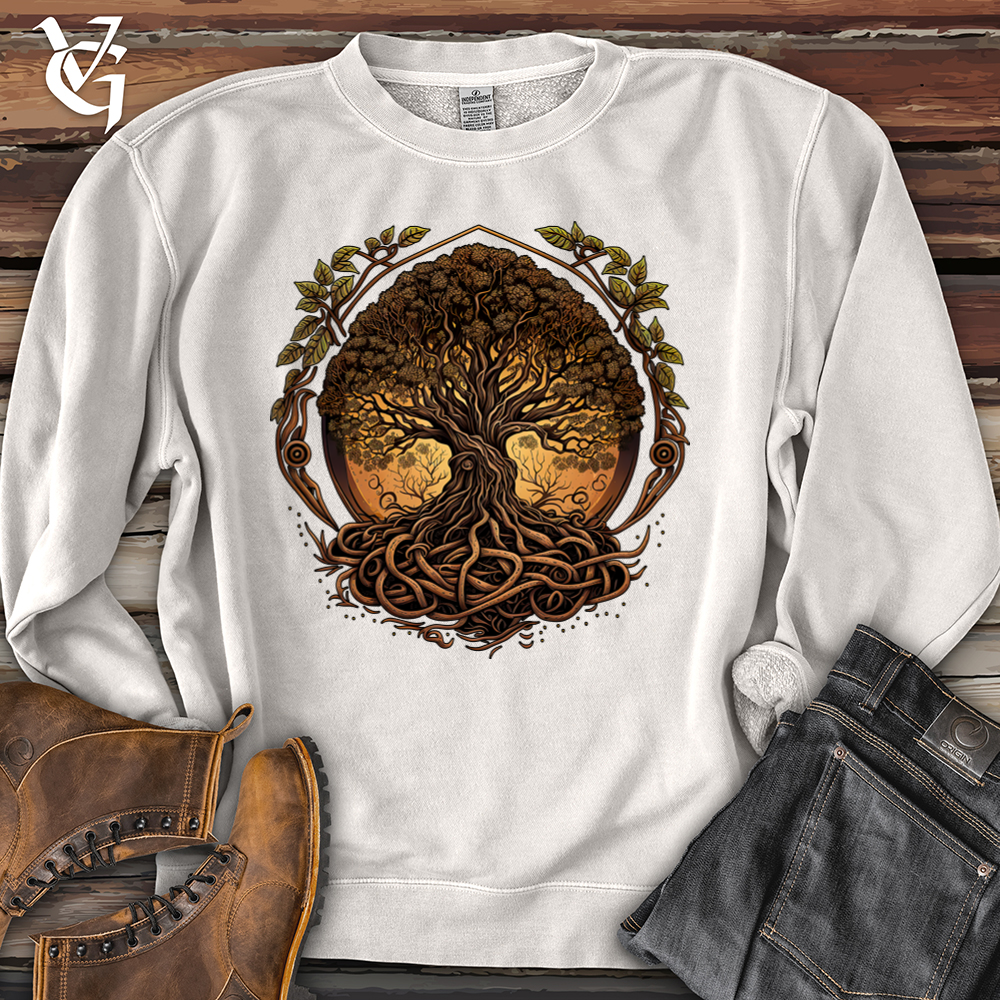 Viking Goods Illuminated Tree Pigment-Dyed Crewneck Pigment Ivory / L