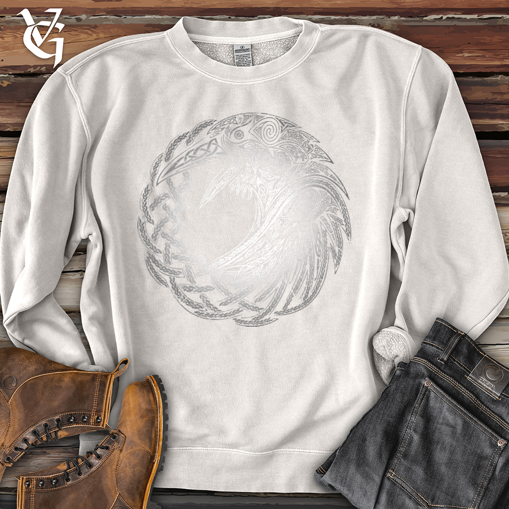Viking Goods Silver Glass Raven Pigment-Dyed Crewneck Pigment Ivory / L