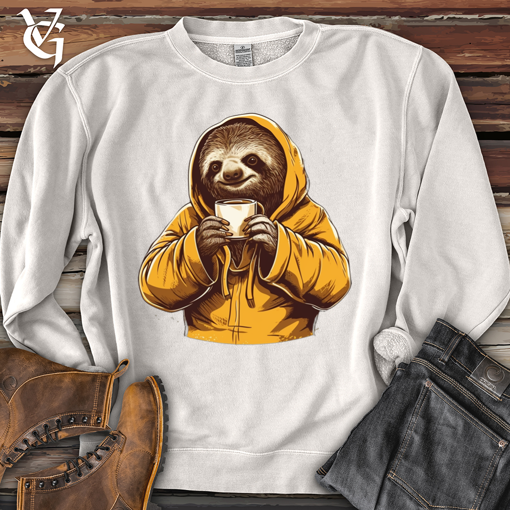 Viking Goods Sloth Coffee Banjo Bison Pigment-Dyed Crewneck Pigment Ivory / L