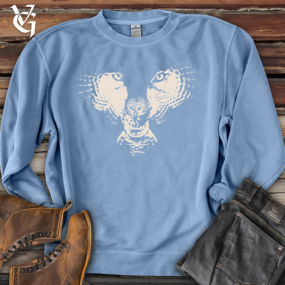 Viking Goods Flying Wolf Pigment-Dyed Crewneck Pigment Light Blue / L