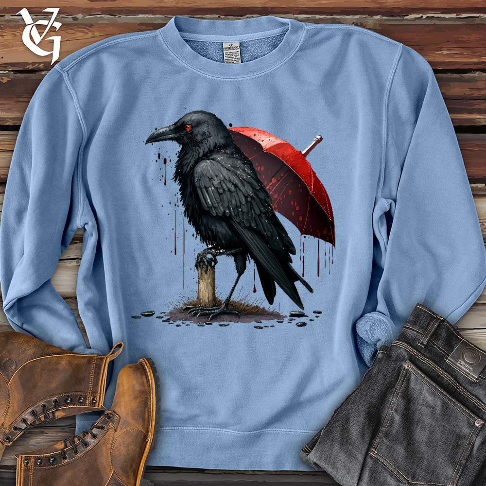 Viking Goods Raven in the Rain Banjo Bison Pigment-Dyed Crewneck Pigment Light Blue / L