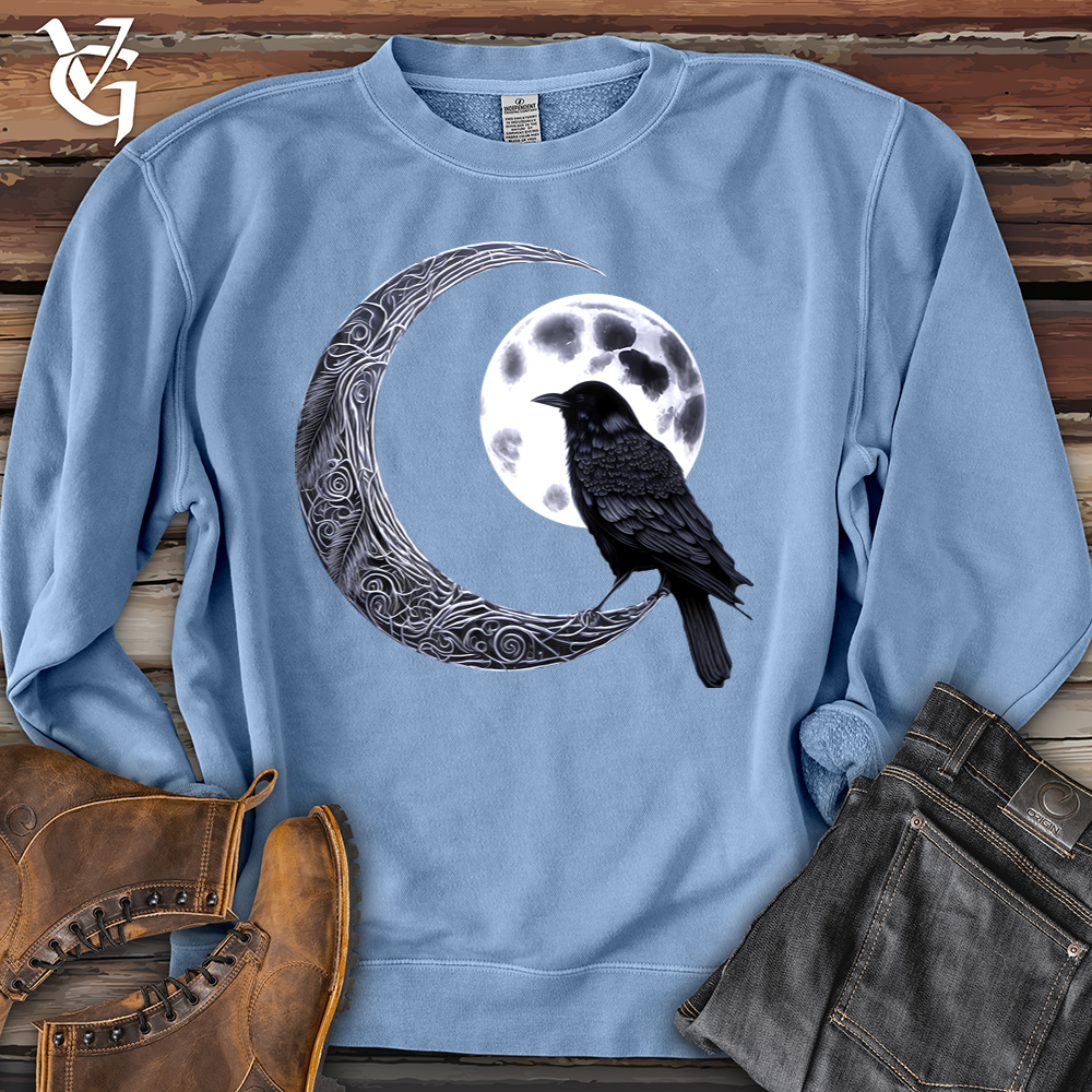 Viking Goods Raven & Moon Negotiations Pigment-Dyed Crewneck Pigment Light Blue / L