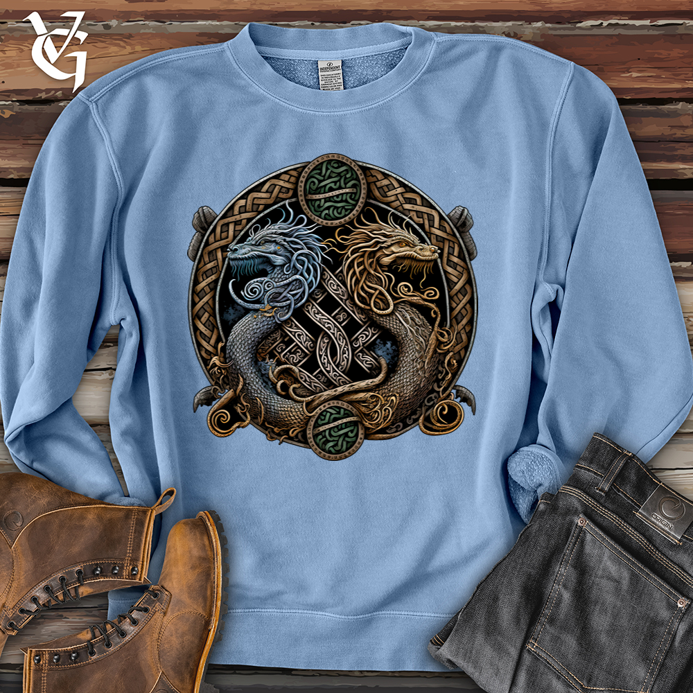 Viking Goods Two Dragons Pigment-Dyed Crewneck Pigment Light Blue / L