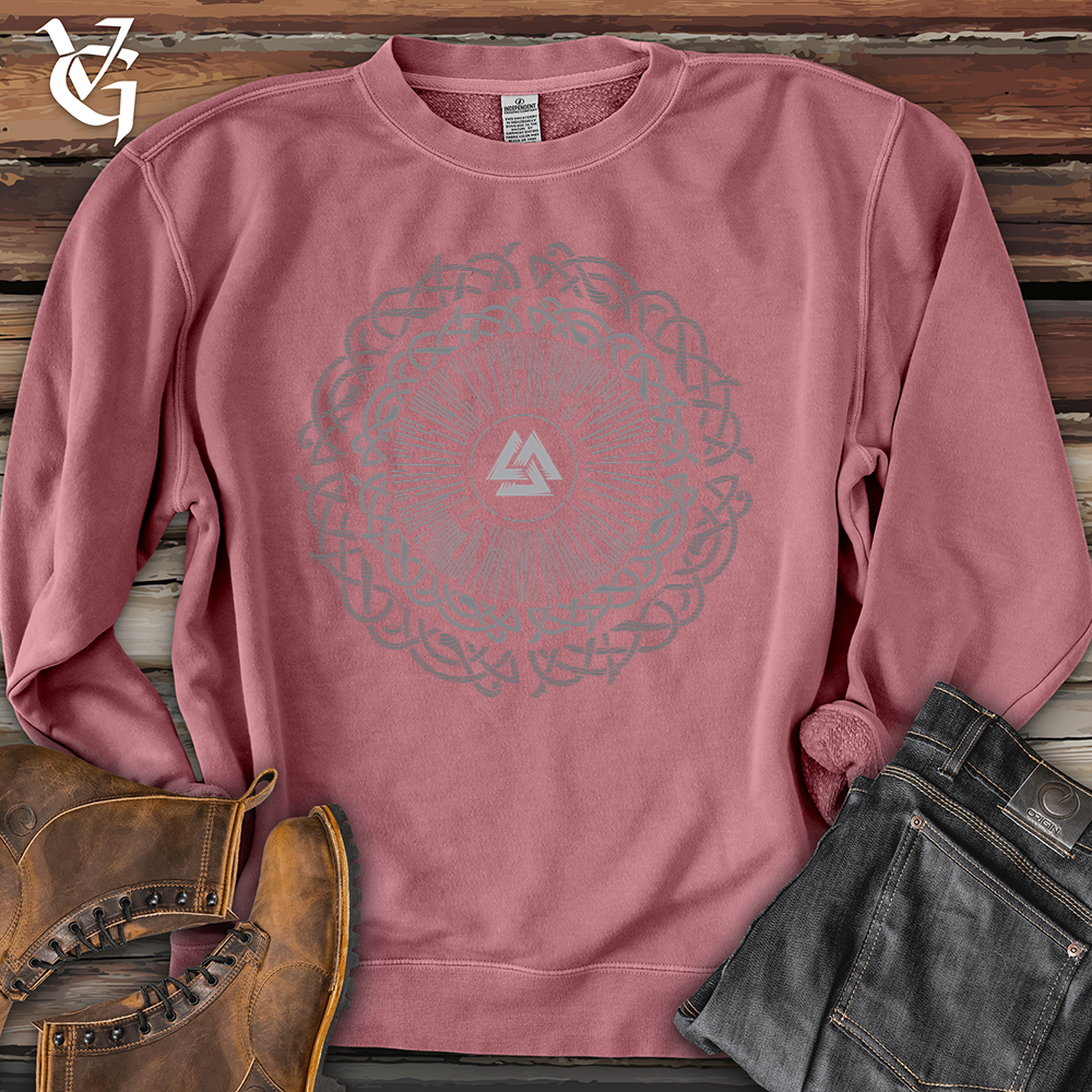 Viking Goods Ancient Round Celtic Pigment-Dyed Crewneck Pigment Maroon / L