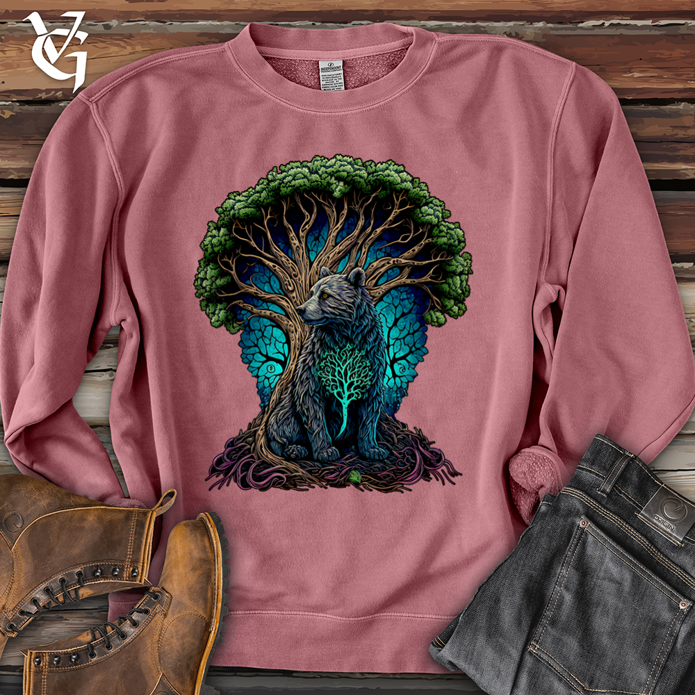 Viking Goods Celtic Bear Pigment-Dyed Crewneck Pigment Maroon / L