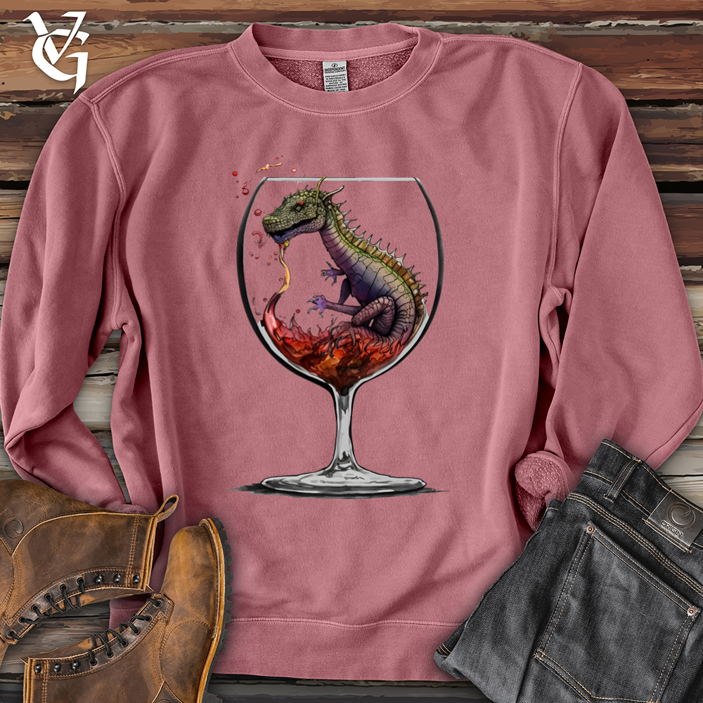 Viking Goods Dragons Drink Pigment-Dyed Crewneck Pigment Maroon / L