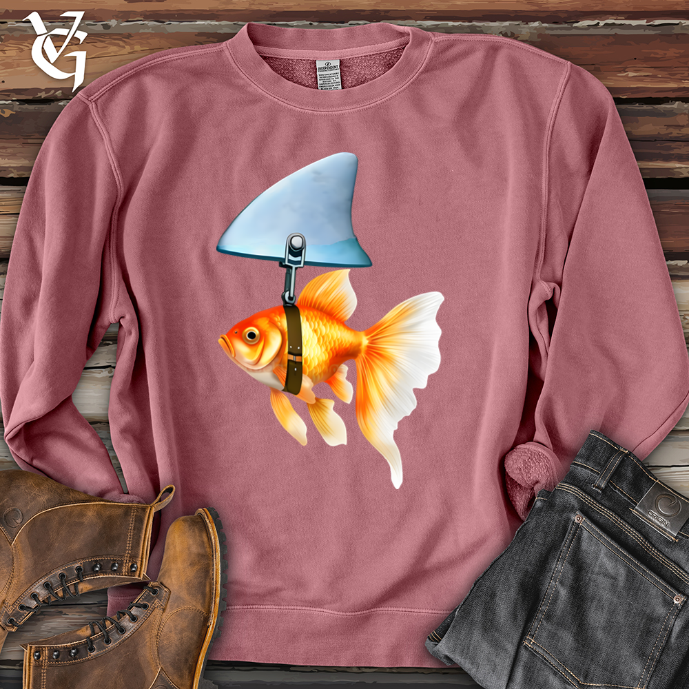 Viking Goods Goldfish Shark Fin Banjo Bison Pigment-Dyed Crewneck Pigment Maroon / L