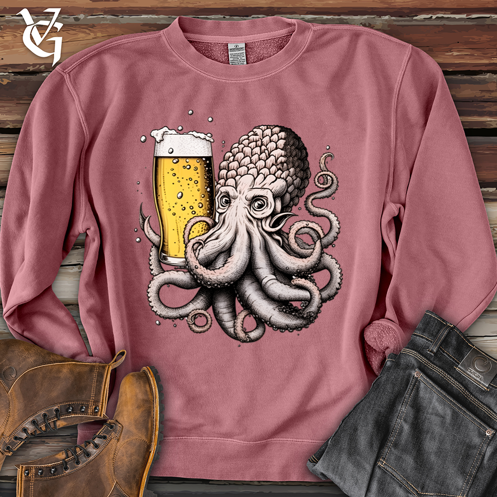 Viking Goods Hoptopus Pigment-Dyed Crewneck Pigment Maroon / L