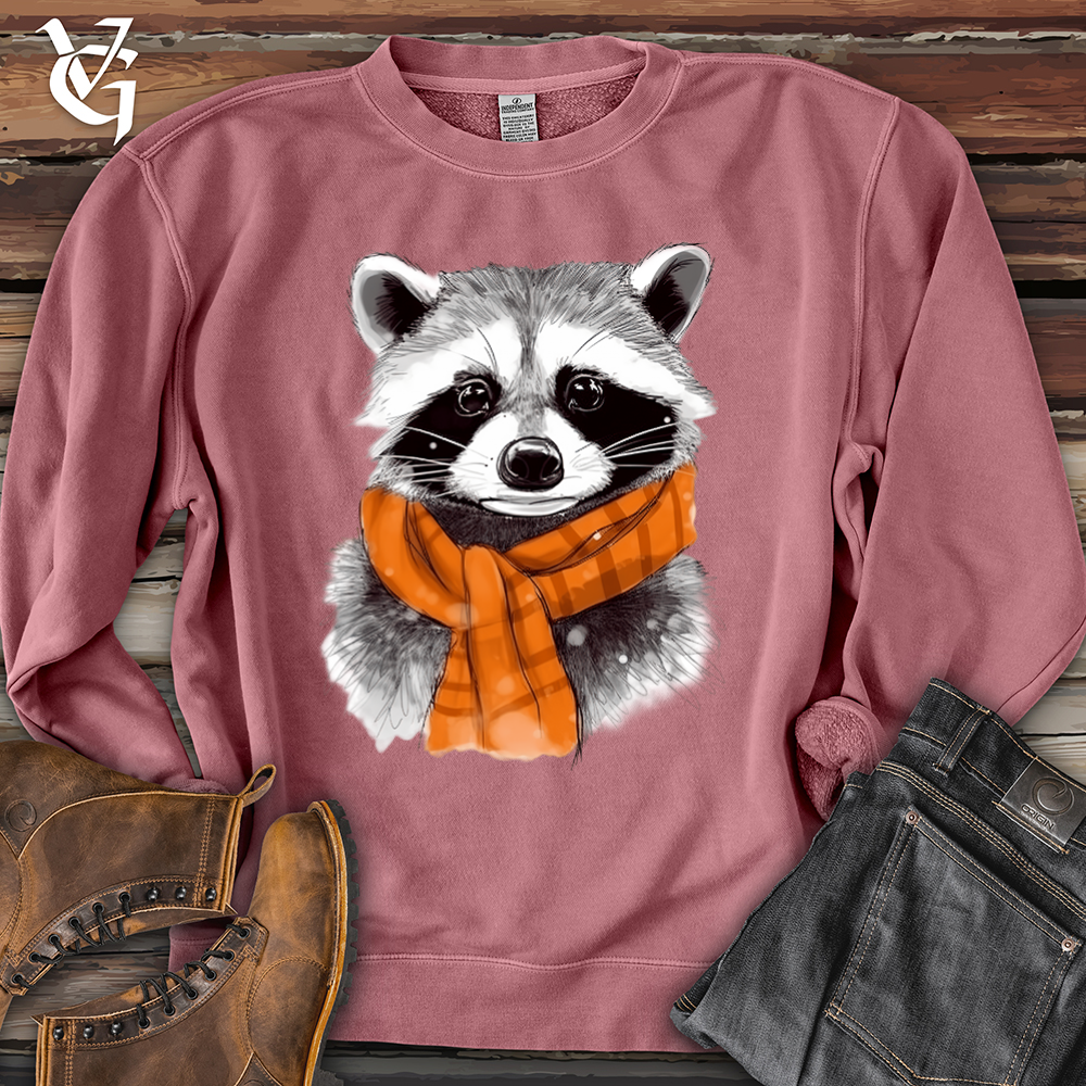 Viking Goods Raccoon Chief Banjo Bison Pigment-Dyed Crewneck Pigment Maroon / L