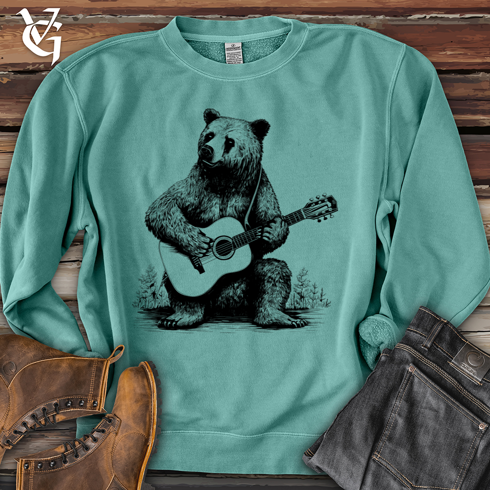 Viking Goods Bear Guitarist Pigment-Dyed Crewneck Pigment Mint / L