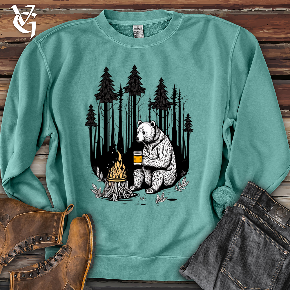 Viking Goods Bear Happy Hour Pigment-Dyed Crewneck Pigment Mint / L