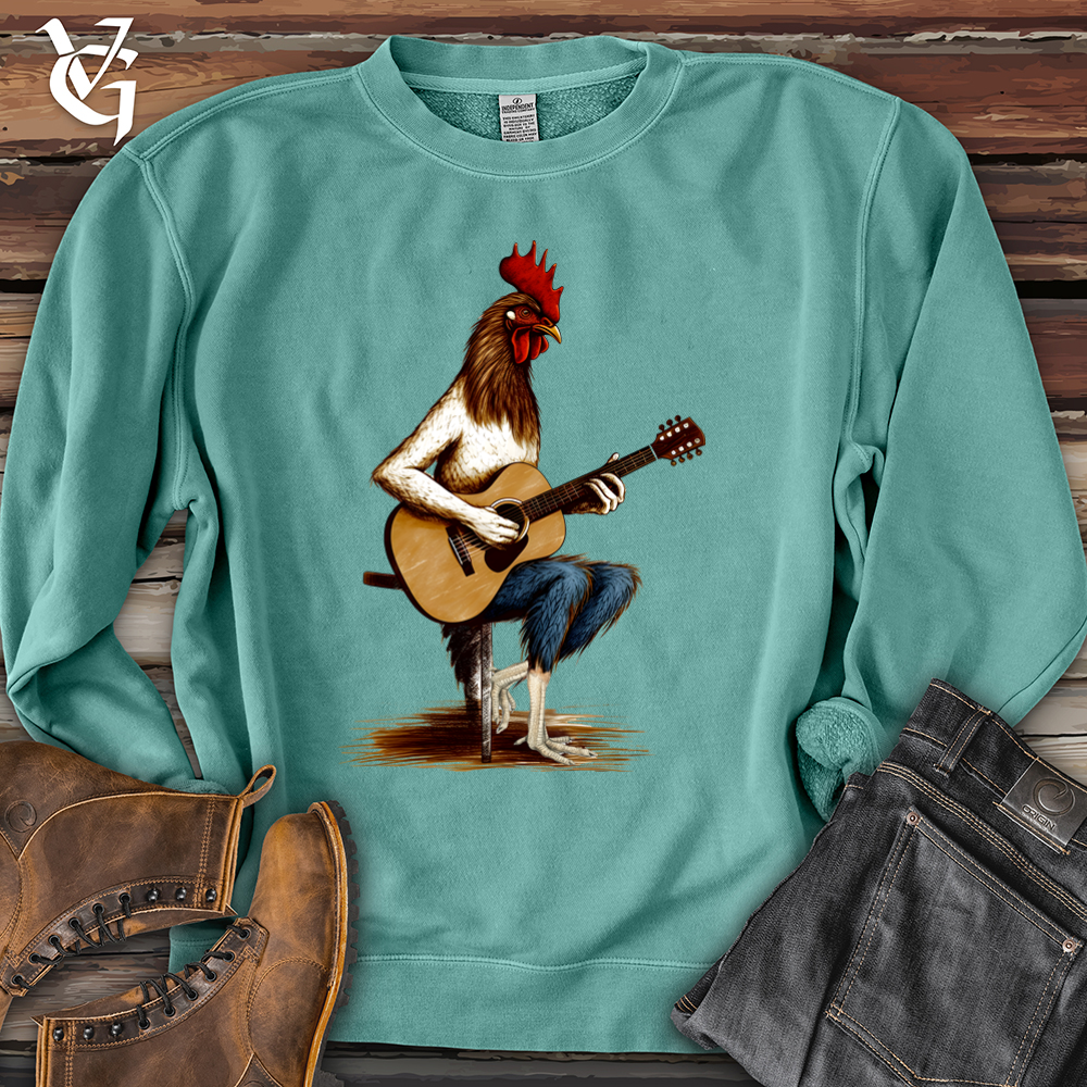 Viking Goods Chicken Guitarist Banjo Bison Pigment-Dyed Crewneck Pigment Mint / L