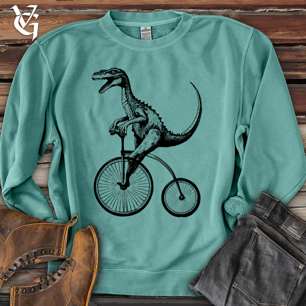 Viking Goods Dinosaur Cyclist Pigment-Dyed Crewneck Pigment Mint / L