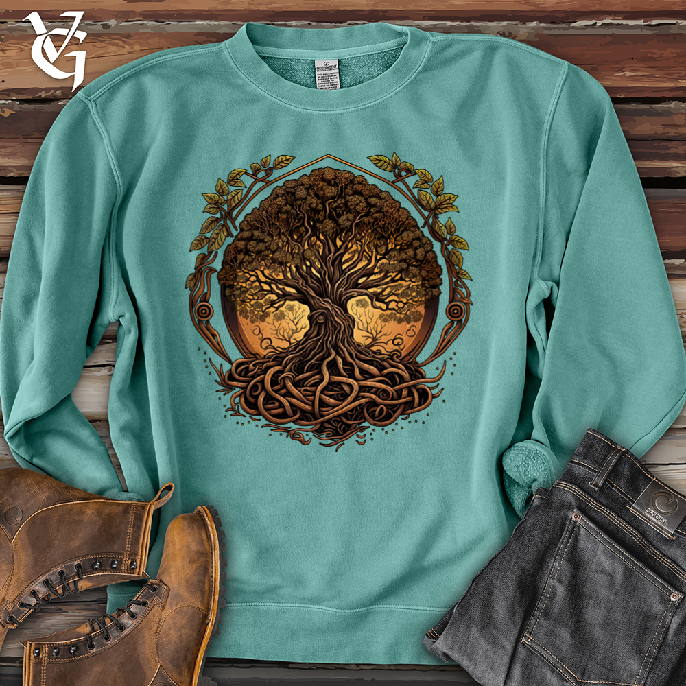 Viking Goods Illuminated Tree Pigment-Dyed Crewneck Pigment Mint / L