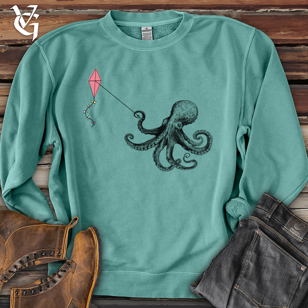 Viking Goods Octopus Flying Kyte Banjo Bison Pigment-Dyed Crewneck Pigment Mint / L
