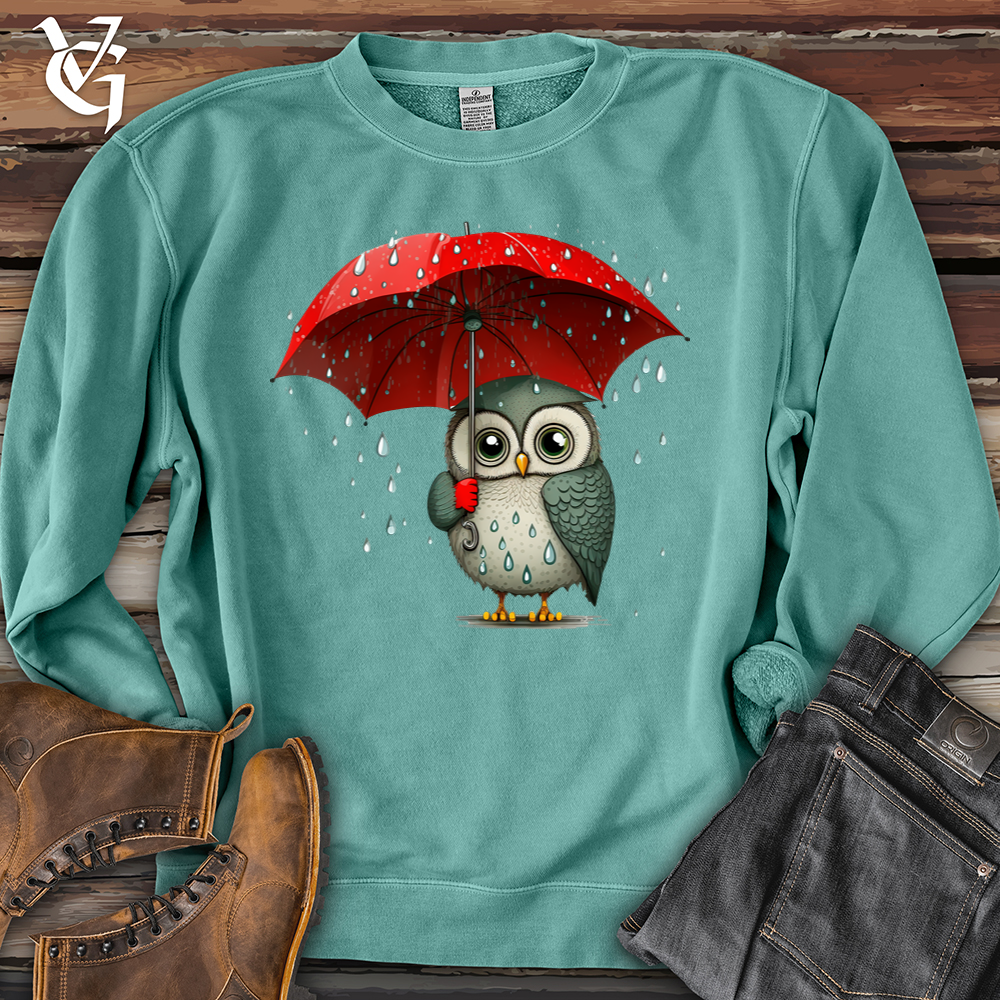 Viking Goods Owl In The Rain Pigment-Dyed Crewneck Pigment Mint / L