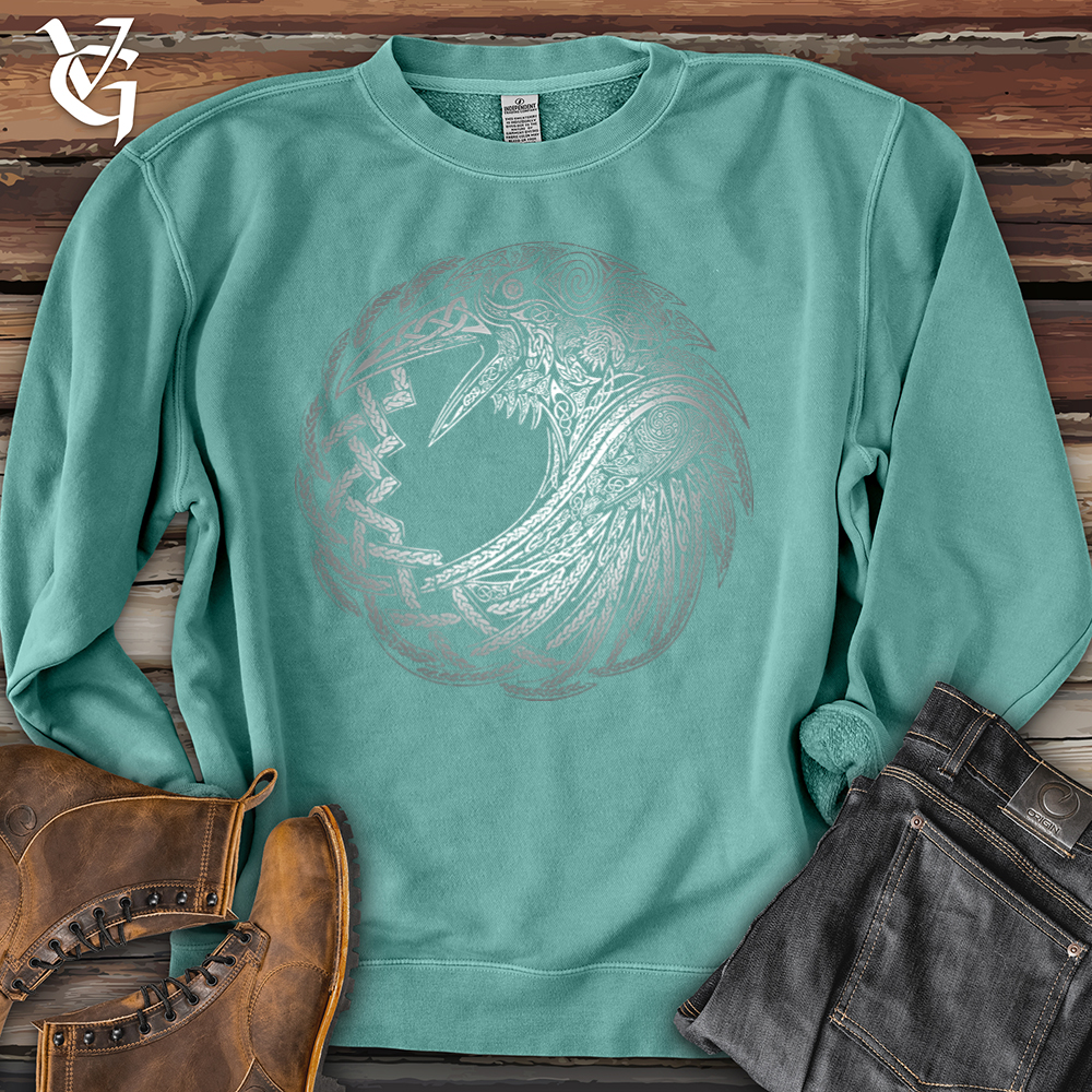 Viking Goods Silver Glass Raven Pigment-Dyed Crewneck Pigment Mint / L