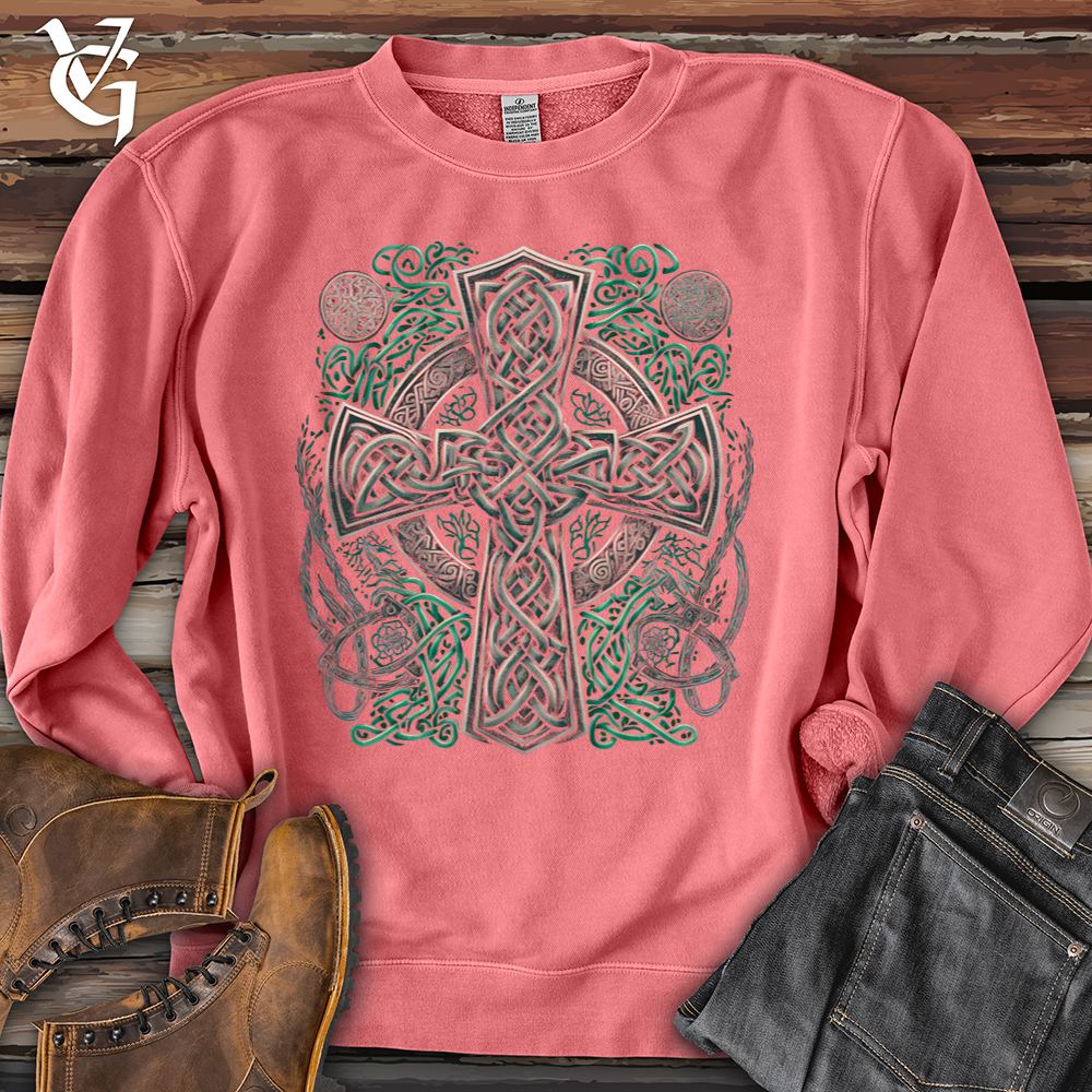 Viking Goods Celtic Crosses Pigment-Dyed Crewneck Pigment Pink / L