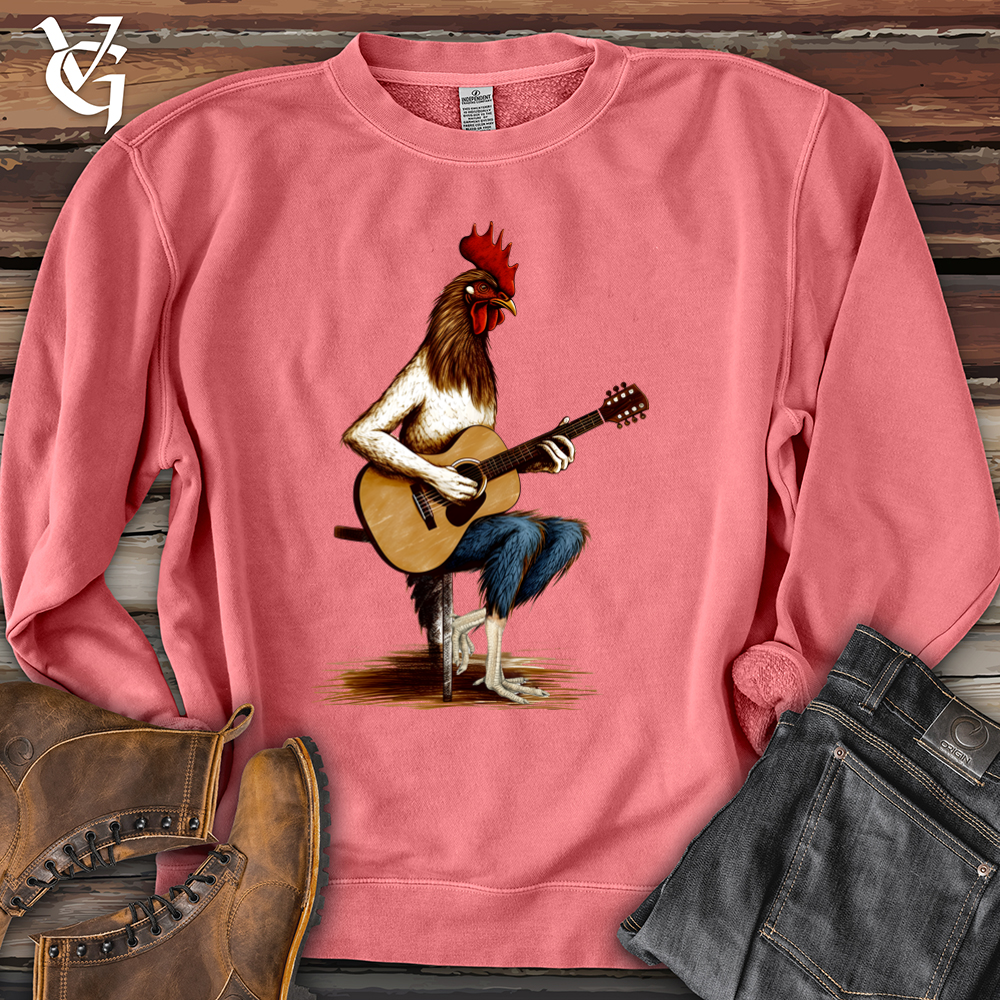 Viking Goods Chicken Guitarist Banjo Bison Pigment-Dyed Crewneck Pigment Pink / L