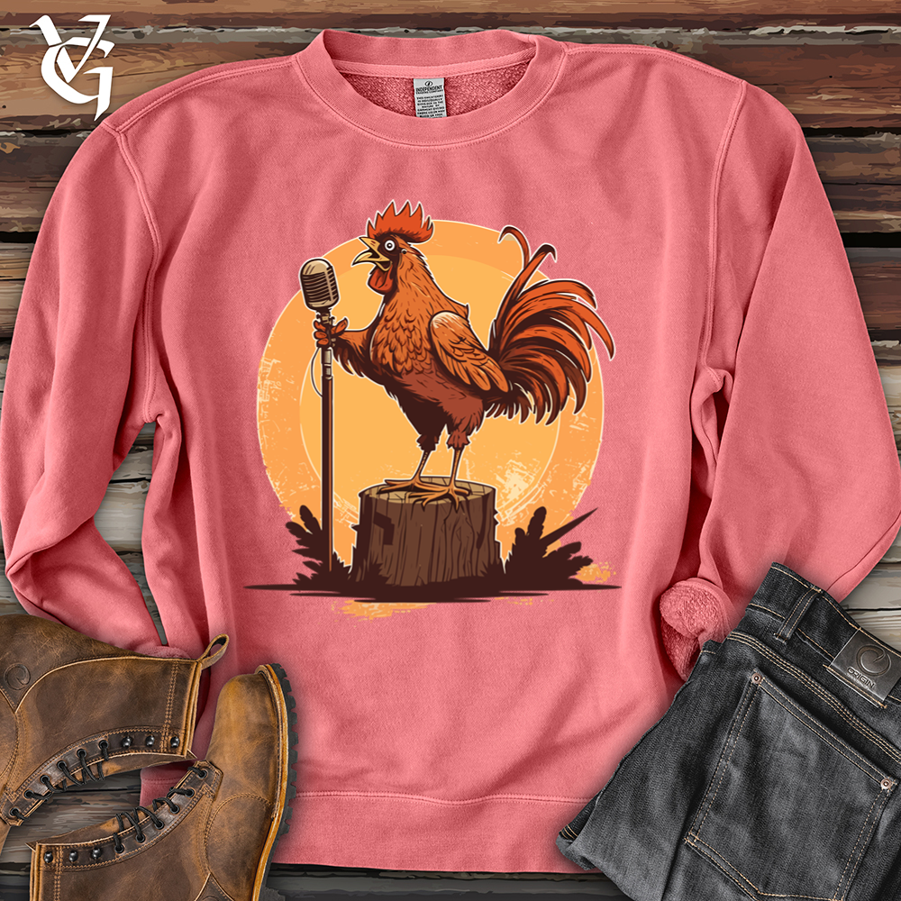 Viking Goods Chicken Rockstar Midweight Crewneck Pigment Pink / L