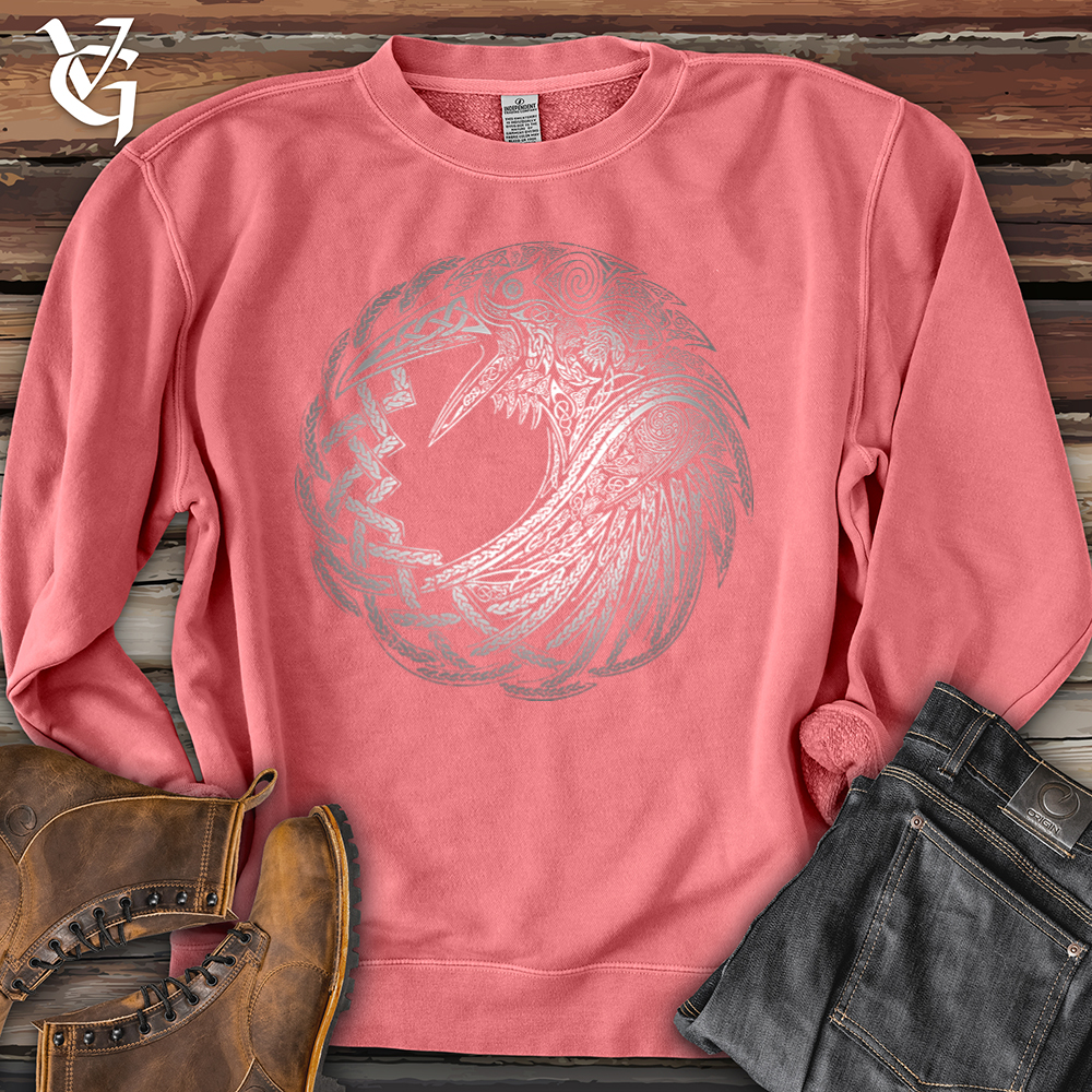 Viking Goods Silver Glass Raven Pigment-Dyed Crewneck Pigment Pink / L