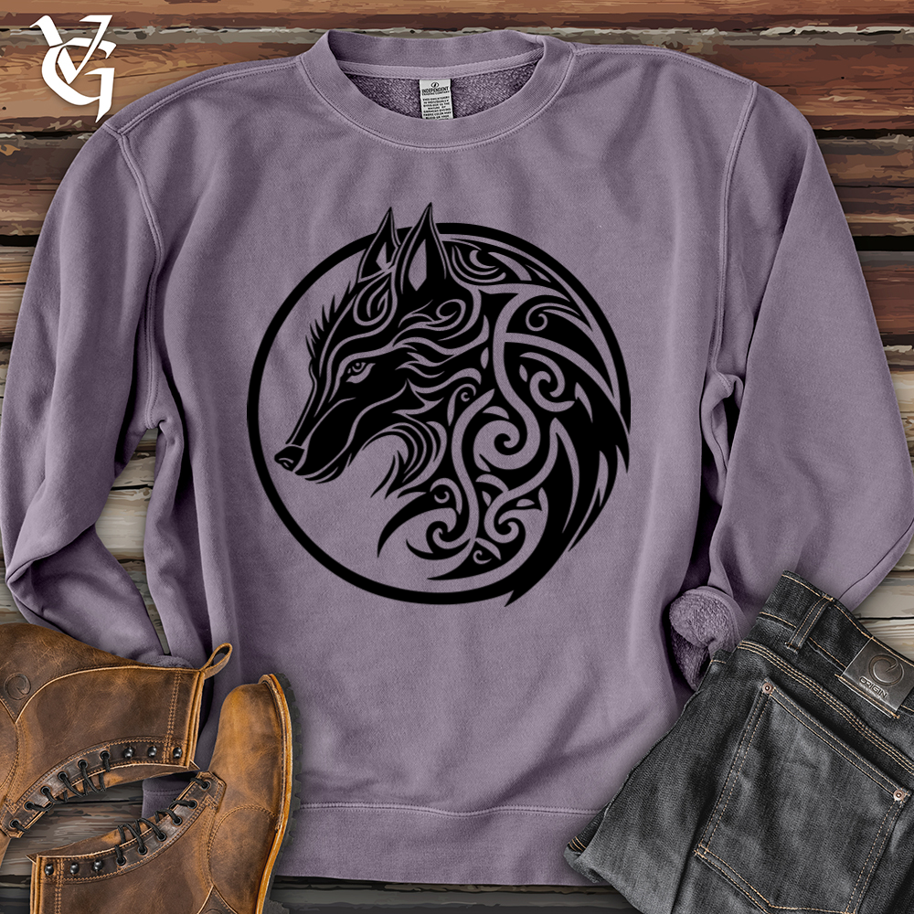 Viking Goods Celtic Wolf Pigment-Dyed Crewneck Pigment Plum / L