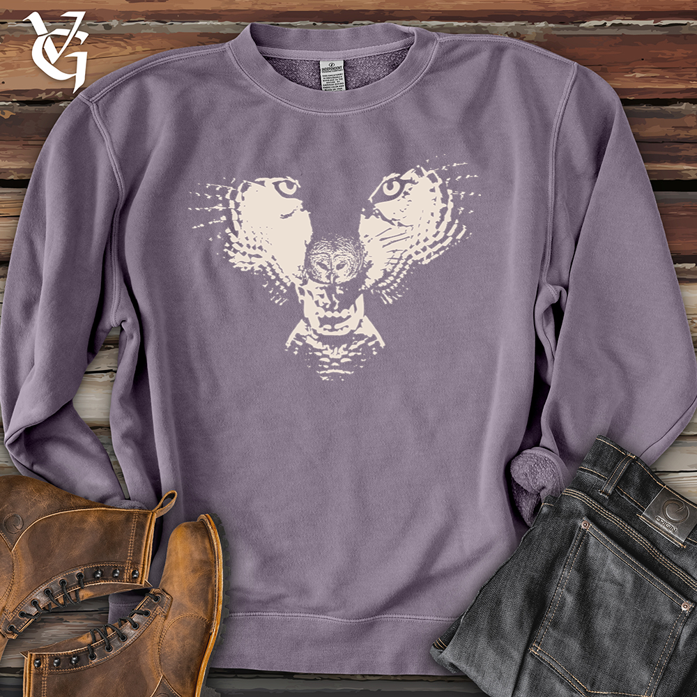 Viking Goods Flying Wolf Pigment-Dyed Crewneck Pigment Plum / L