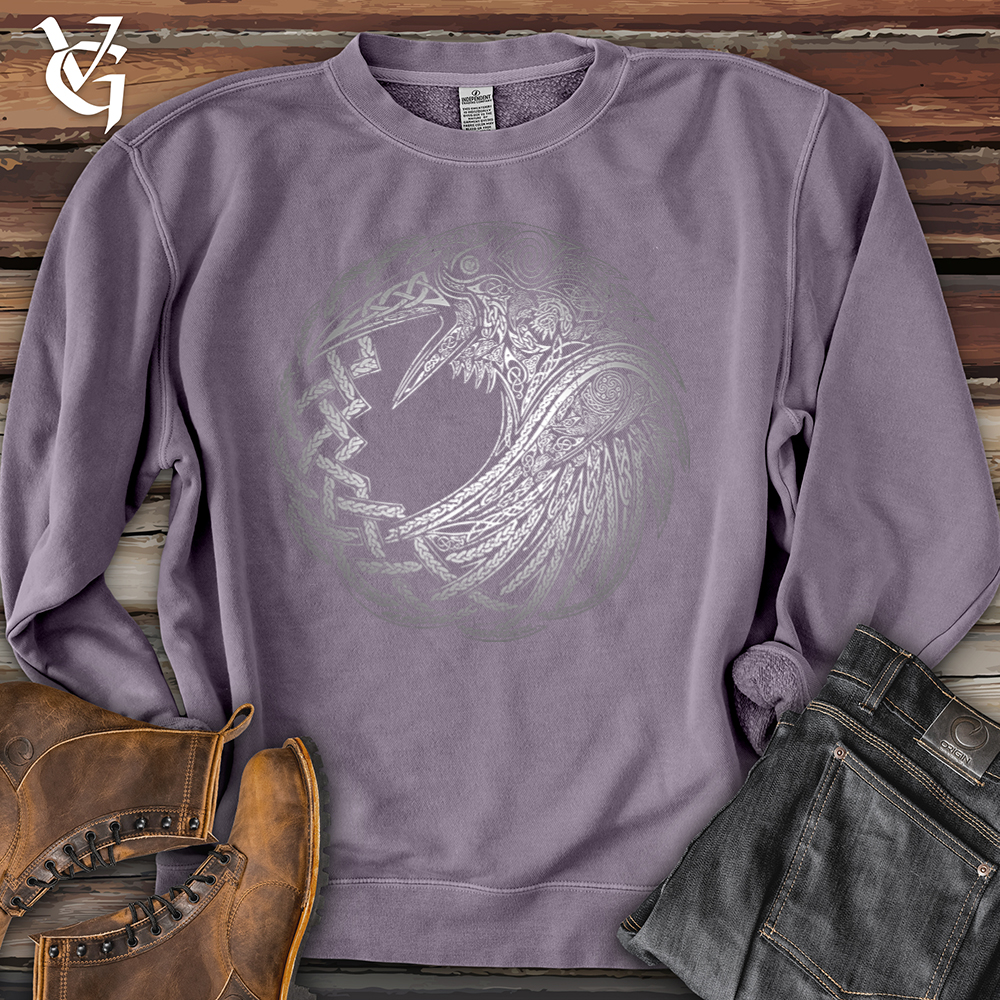 Viking Goods Silver Glass Raven Pigment-Dyed Crewneck Pigment Plum / L