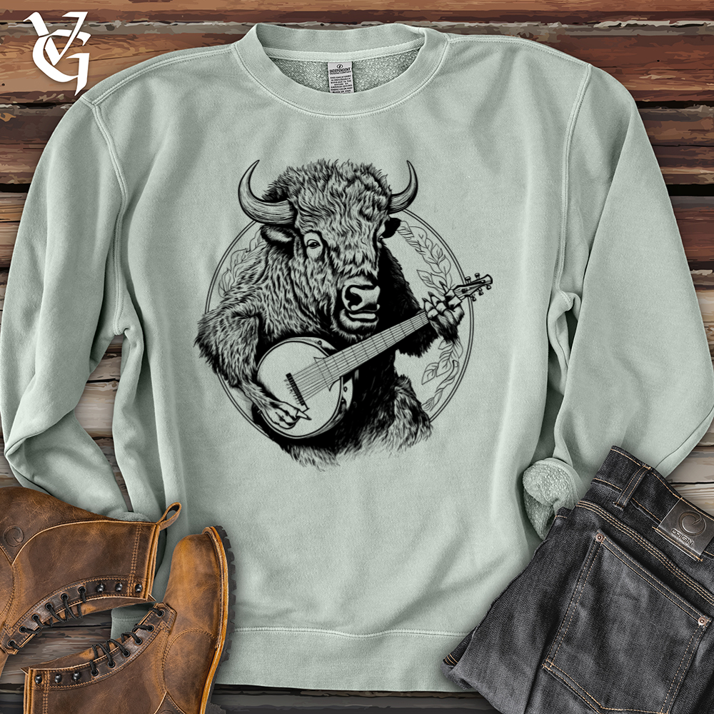 Viking Goods Banjo Bison Pigment-Dyed Crewneck Pigment Sage / L